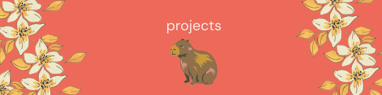 capybara under projects headline against a salmon background